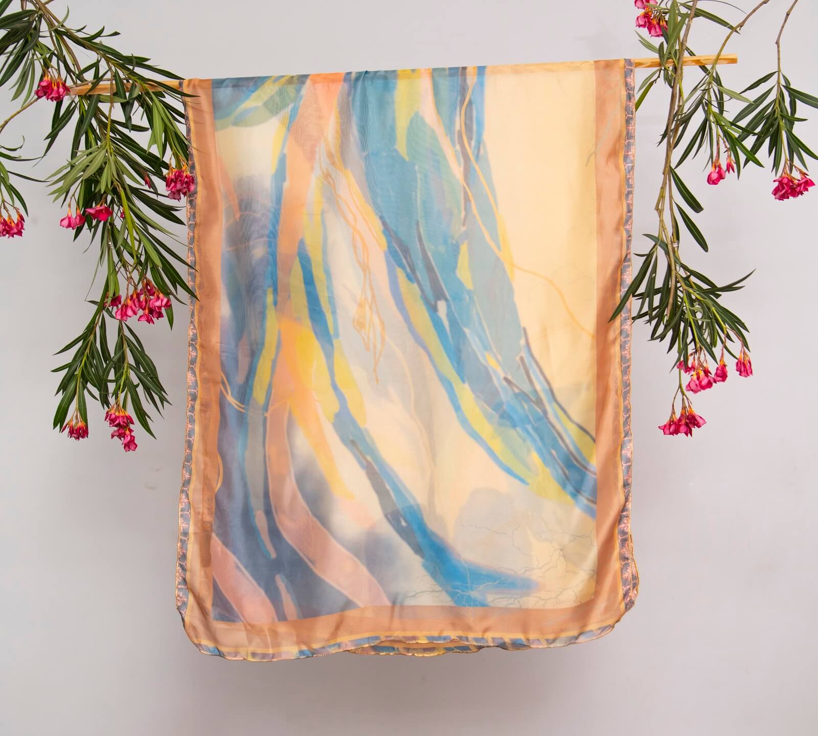 Silk Abstract Splash Printed Scarf
