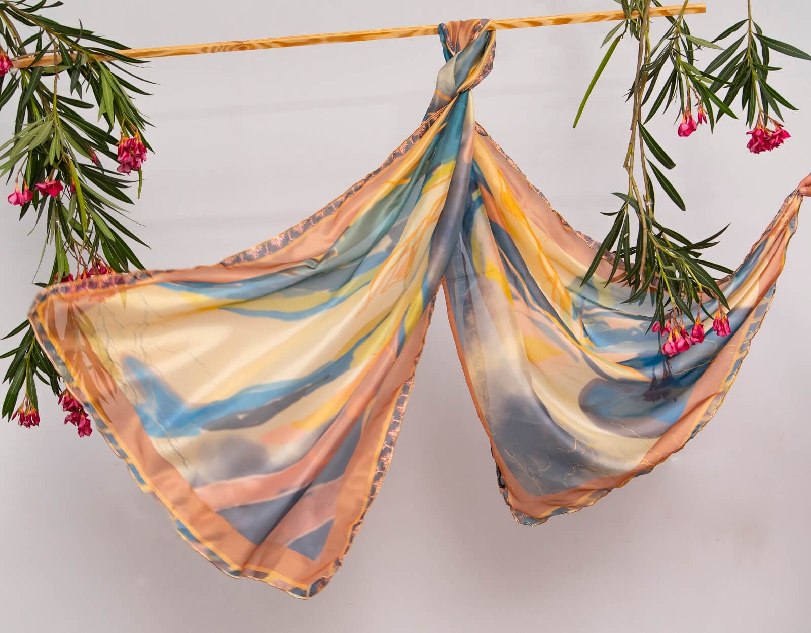 Silk Abstract Splash Printed Scarf