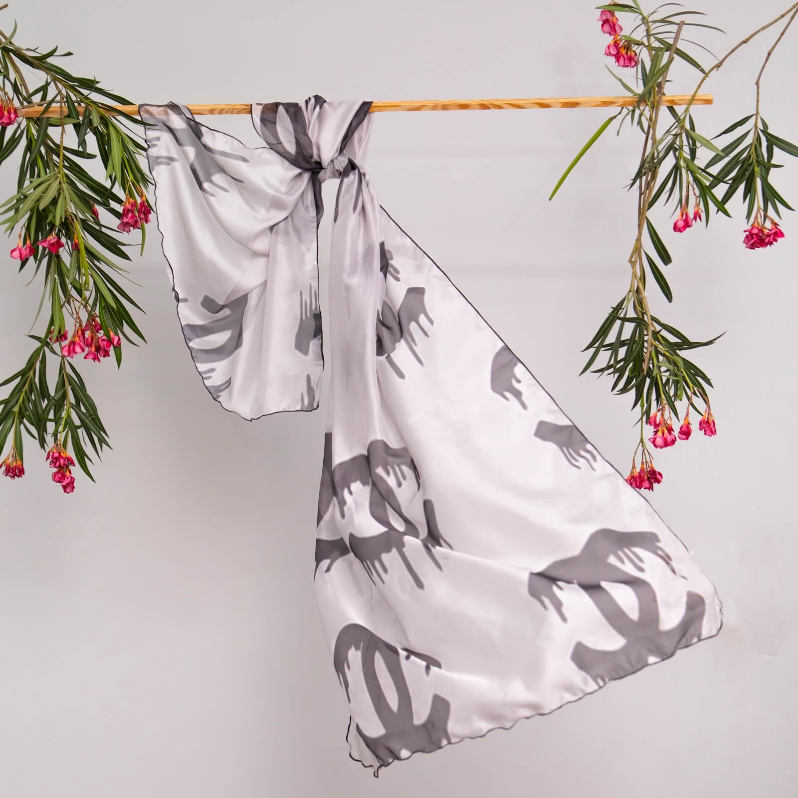 Silk Chanel Typography Printed Scarf