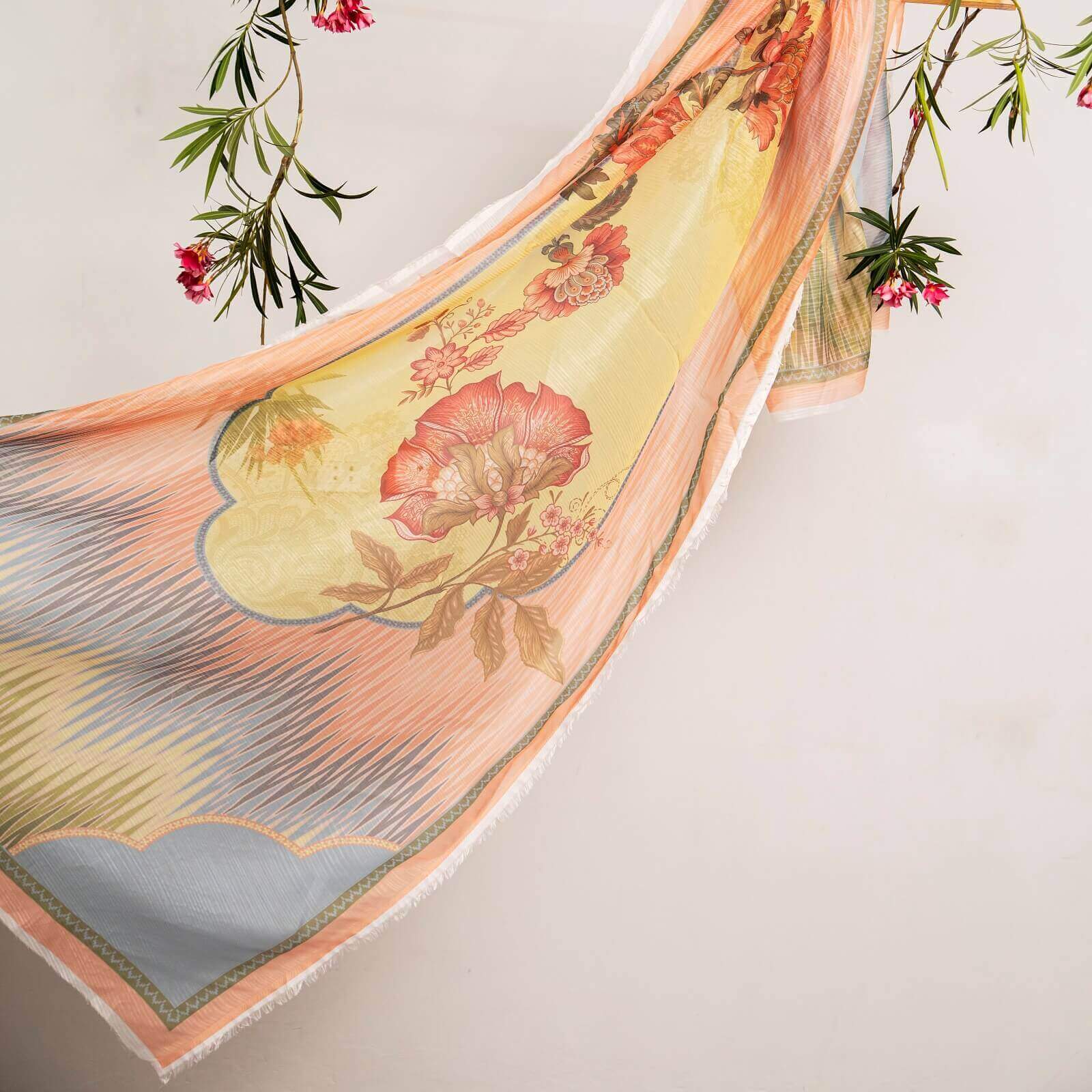 Monark Multi Floral Printed Dupatta