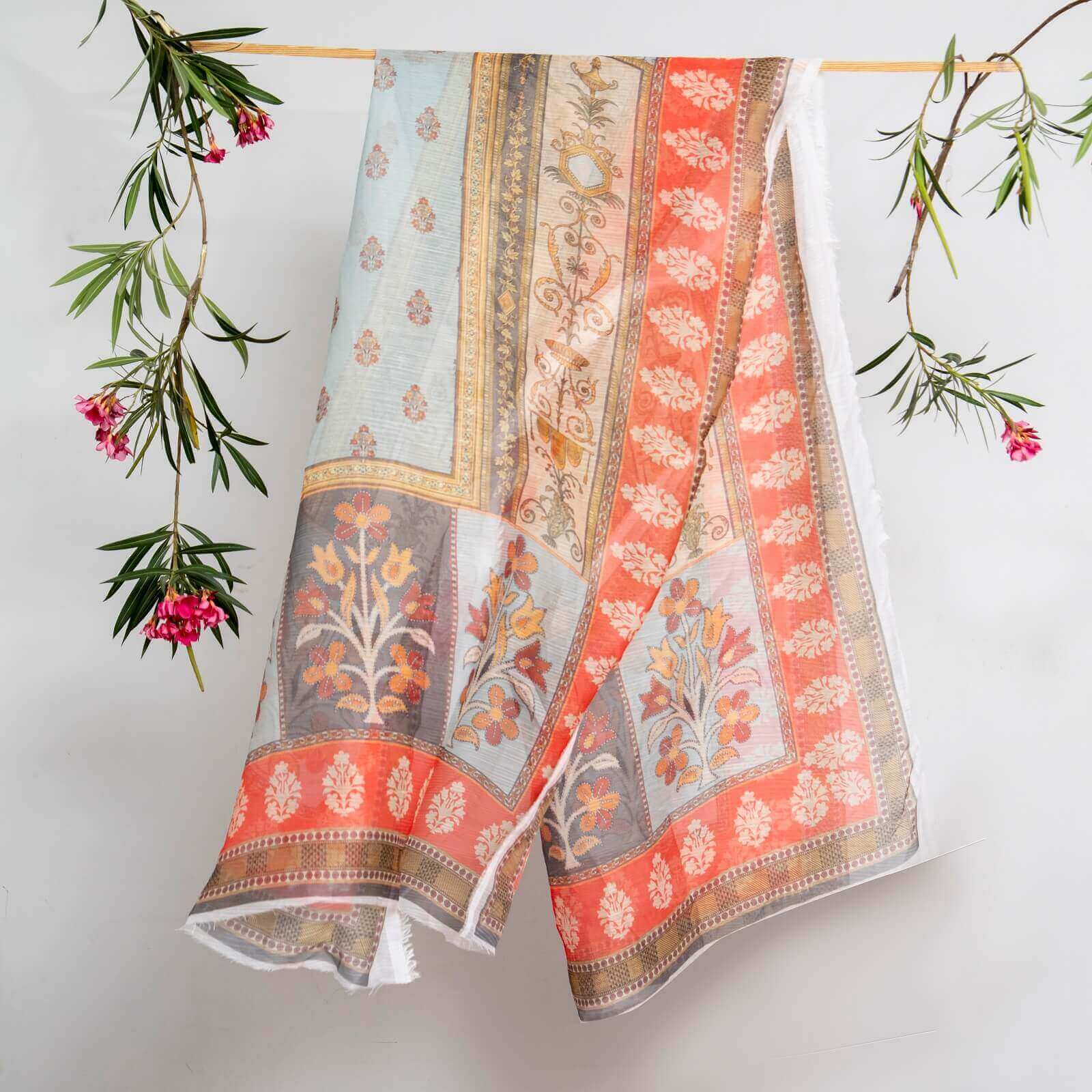 Monark Multi Damask Printed Dupatta