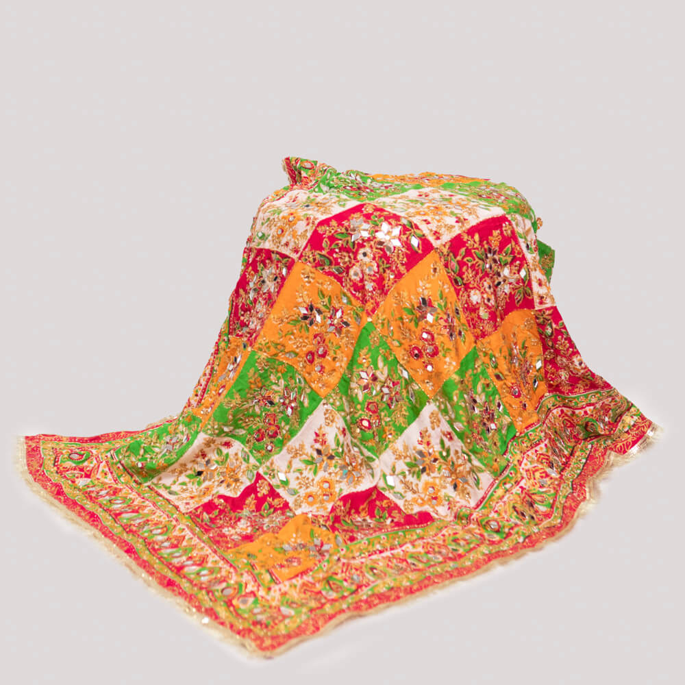 Viscos Multi Table Print with Mirror work Dupatta 4