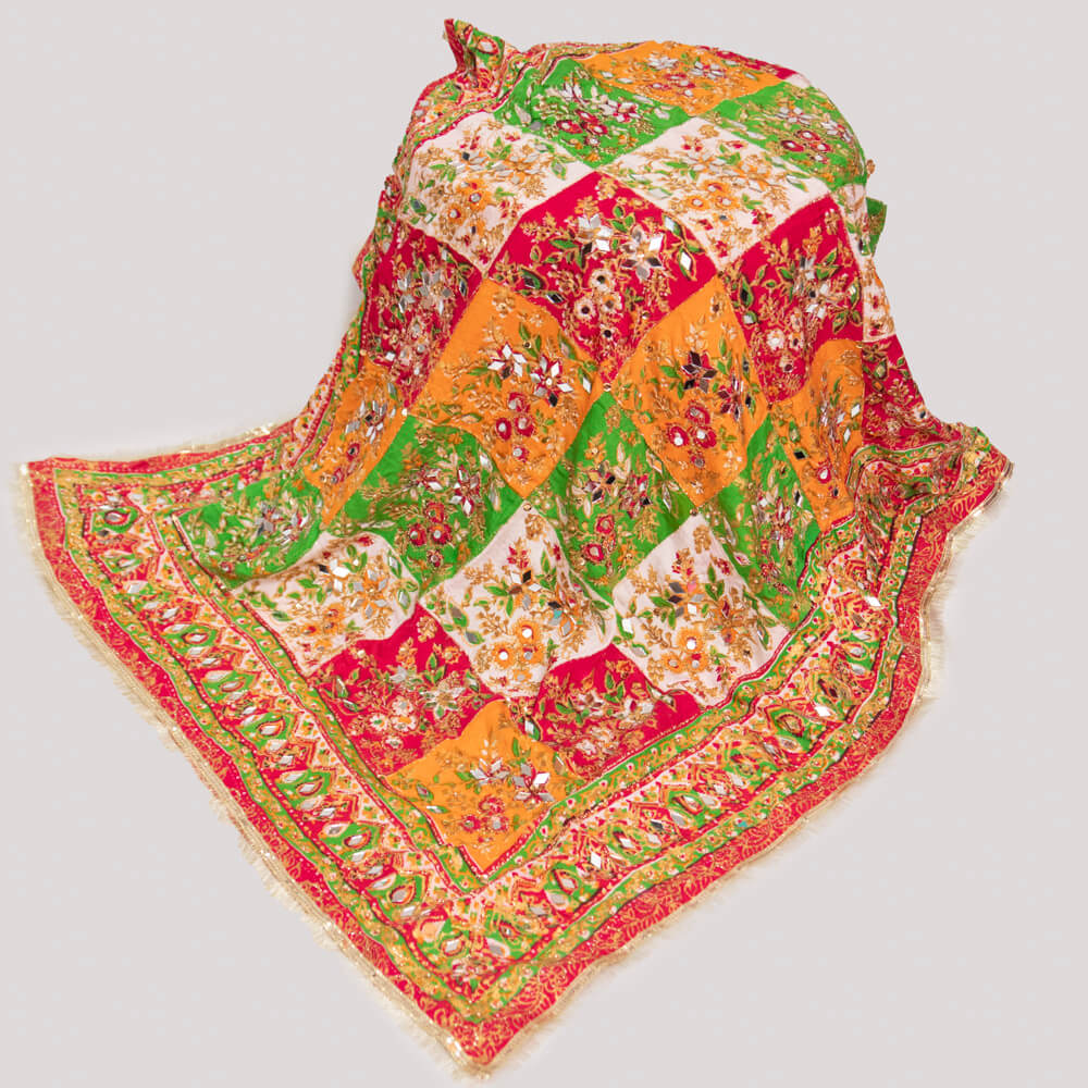 Viscos Multi Table Print with Mirror work Dupatta 4