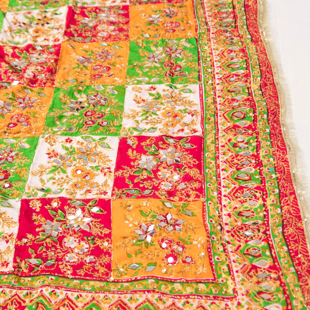 Viscos Multi Table Print with Mirror work Dupatta 4