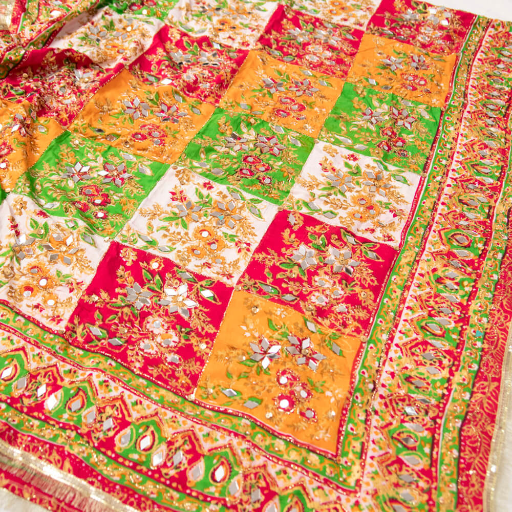 Viscos Multi Table Print with Mirror work Dupatta 4