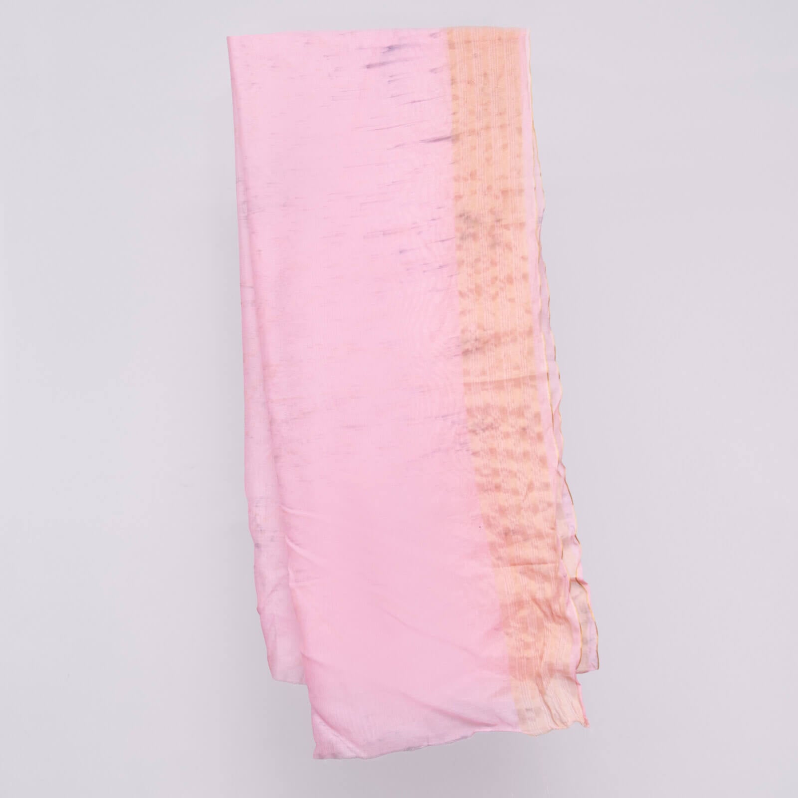 Khaddi Woven Baby Pink Two Sided Striped Border Dupatta