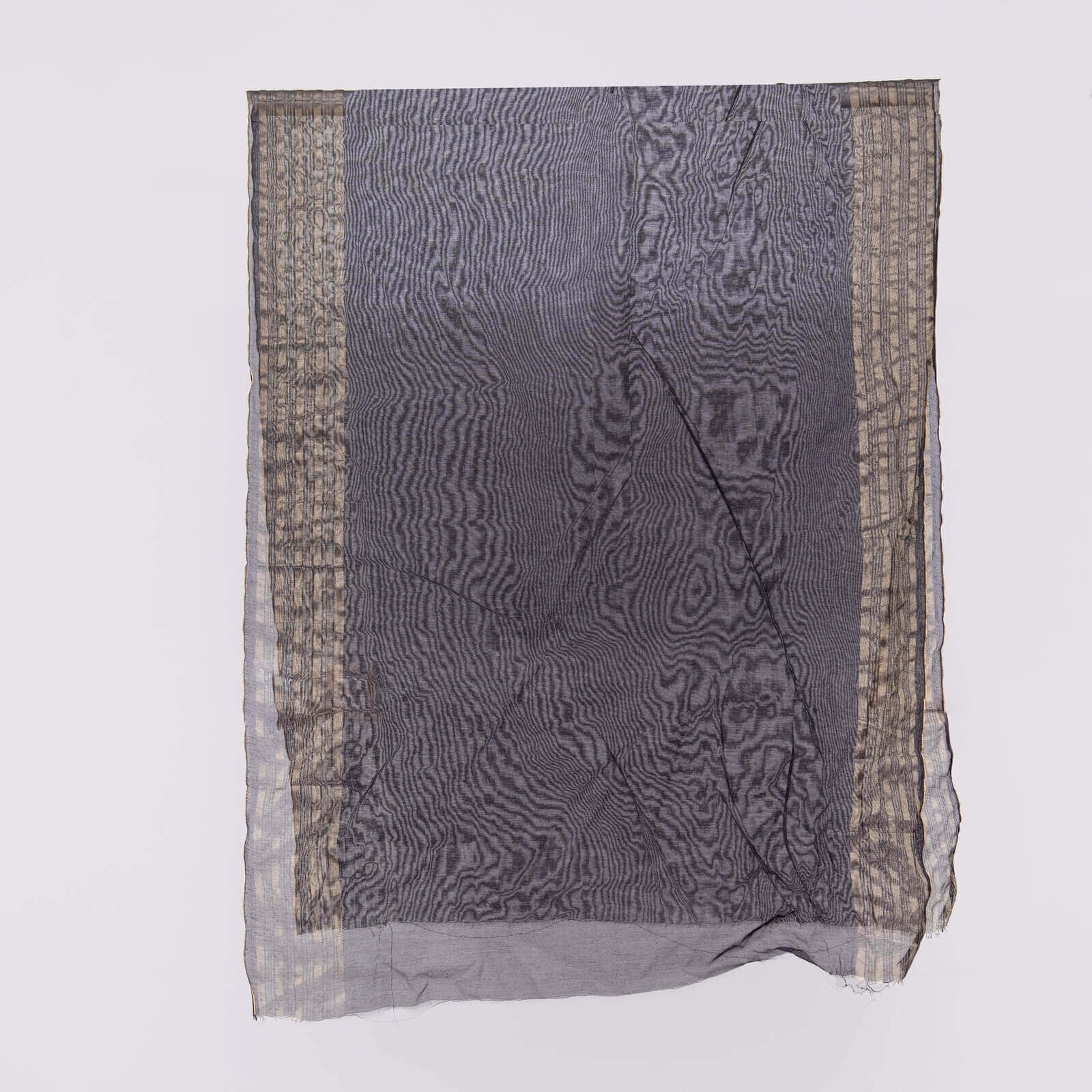 Khaddi Woven Black Two Sided Striped Border Dupatta