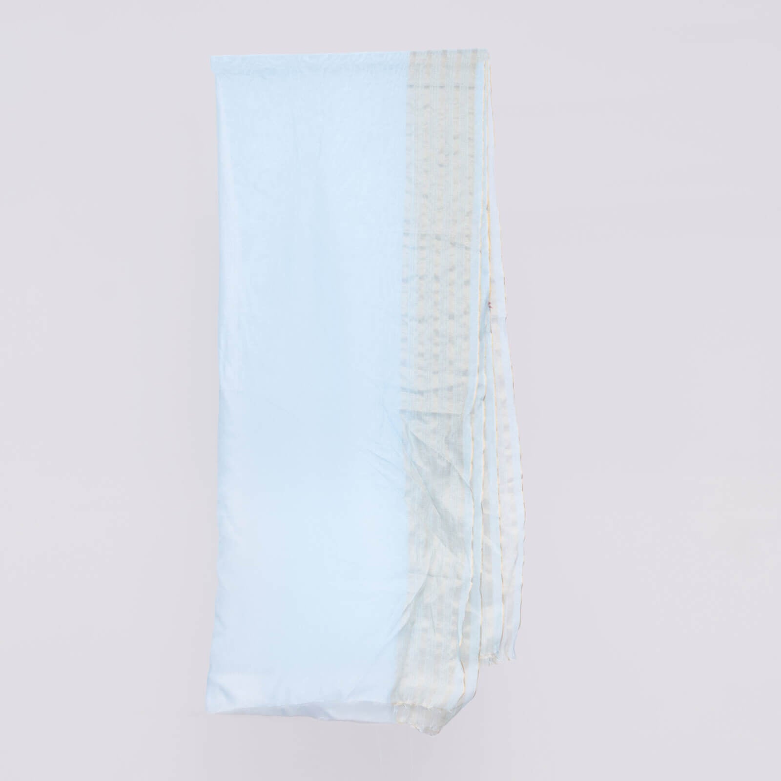 Khaddi Woven Aqua Blue Two Sided Striped Border Dupatta
