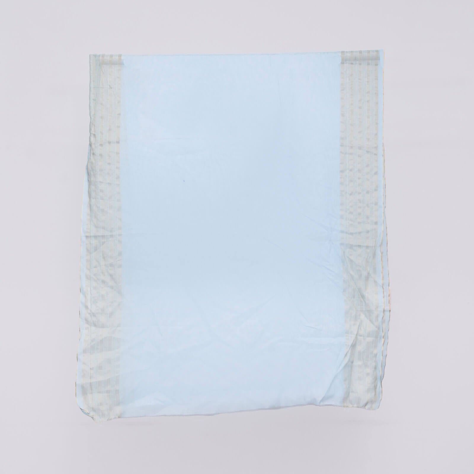 Khaddi Woven Aqua Blue Two Sided Striped Border Dupatta