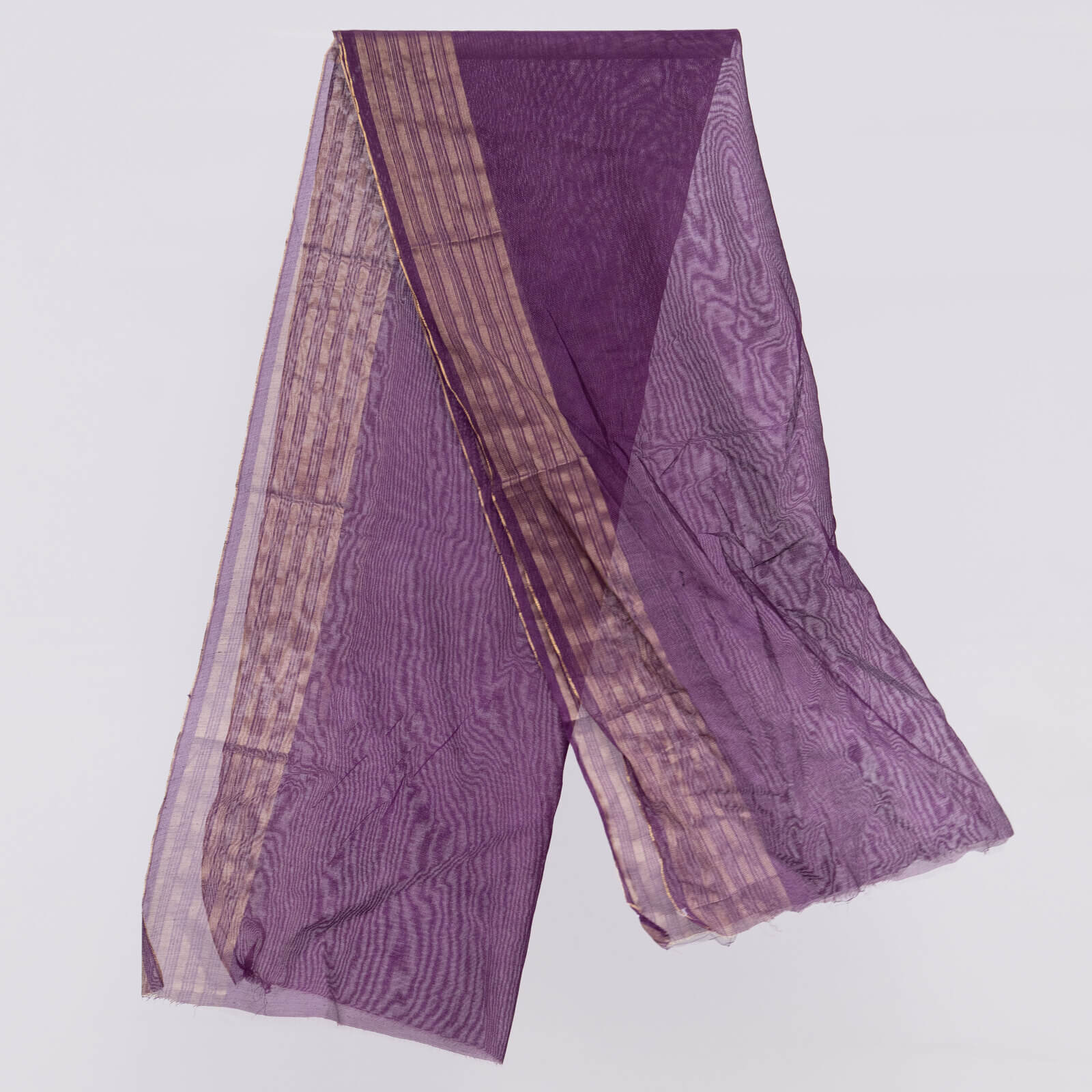 Khaddi Woven Purple Two Sided Striped Border Dupatta