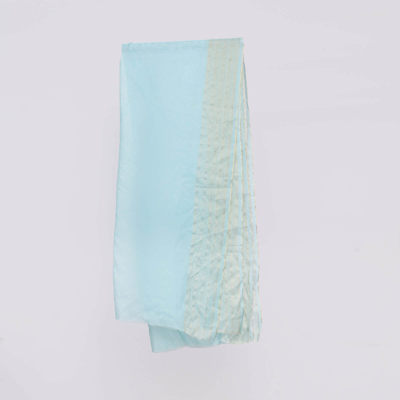 Khaddi Woven Ice Blue Two Sided Striped Border Dupatta