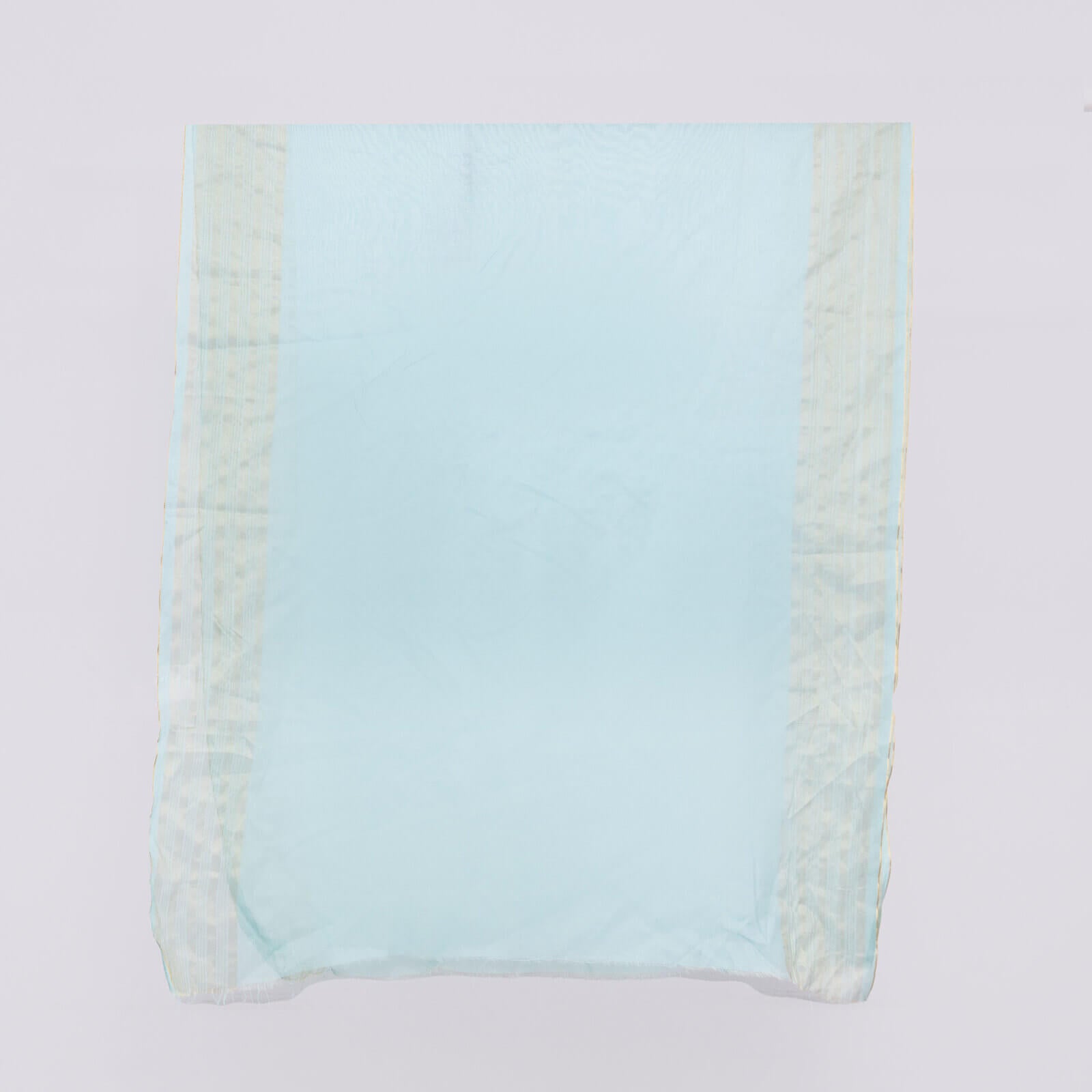 Khaddi Woven Ice Blue Two Sided Striped Border Dupatta