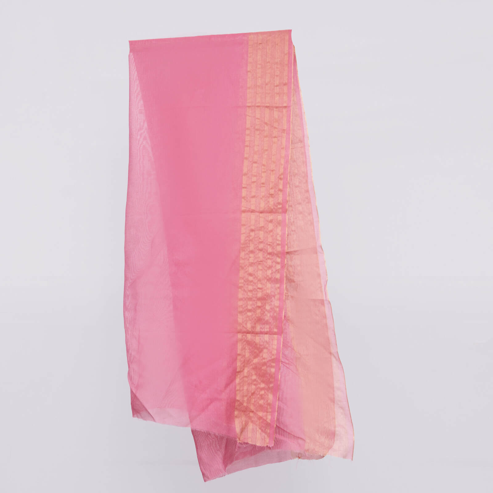Khaddi Woven T Pink Two Sided Striped Border Dupatta