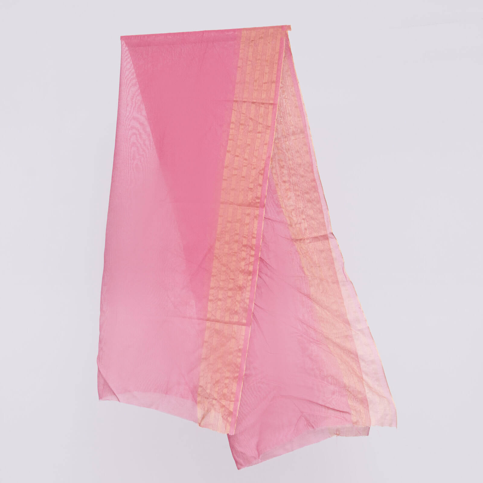 Khaddi Woven T Pink Two Sided Striped Border Dupatta