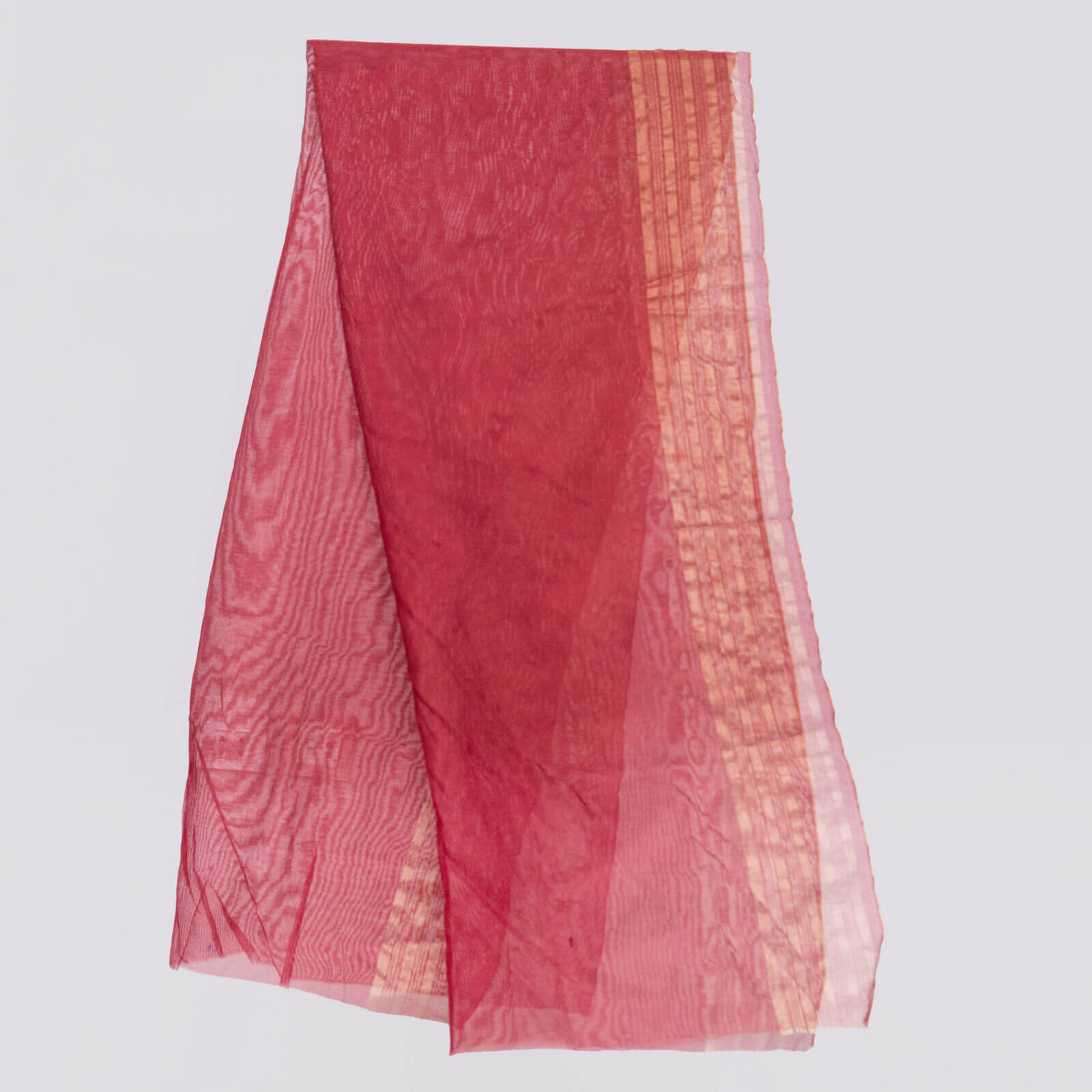 Khaddi Woven Maroon Two Sided Striped Border Dupatta