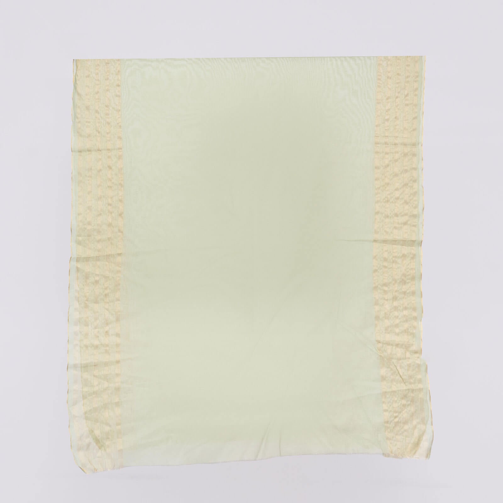 Khaddi Woven Pistachio Green Two Sided Striped Border Dupatta