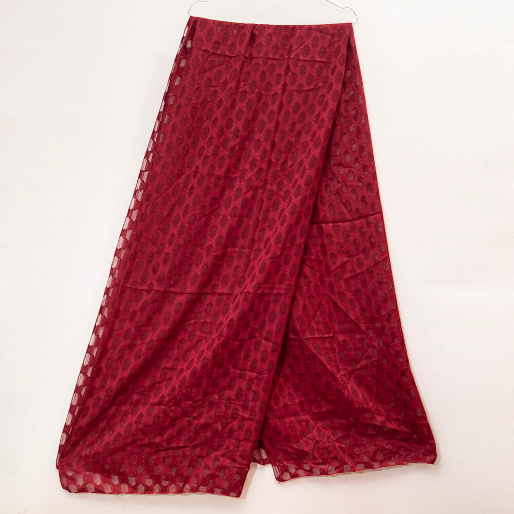 Cotton Maroon Barosha Dupatta