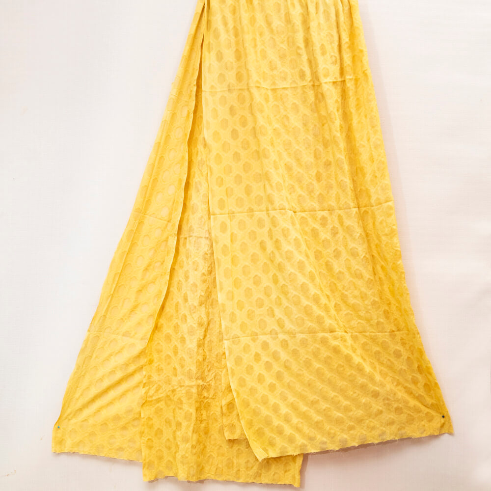 Cotton Yellow Self Barosha Dupatta