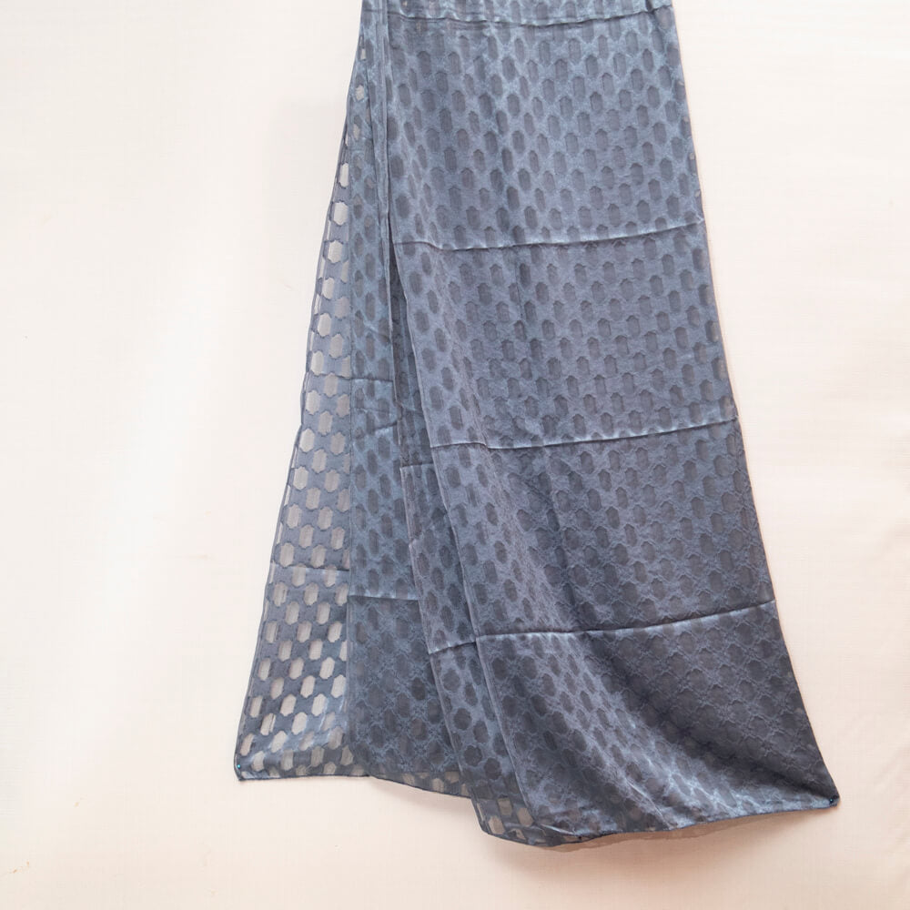 Cotton Gray Self Barosha Dupatta