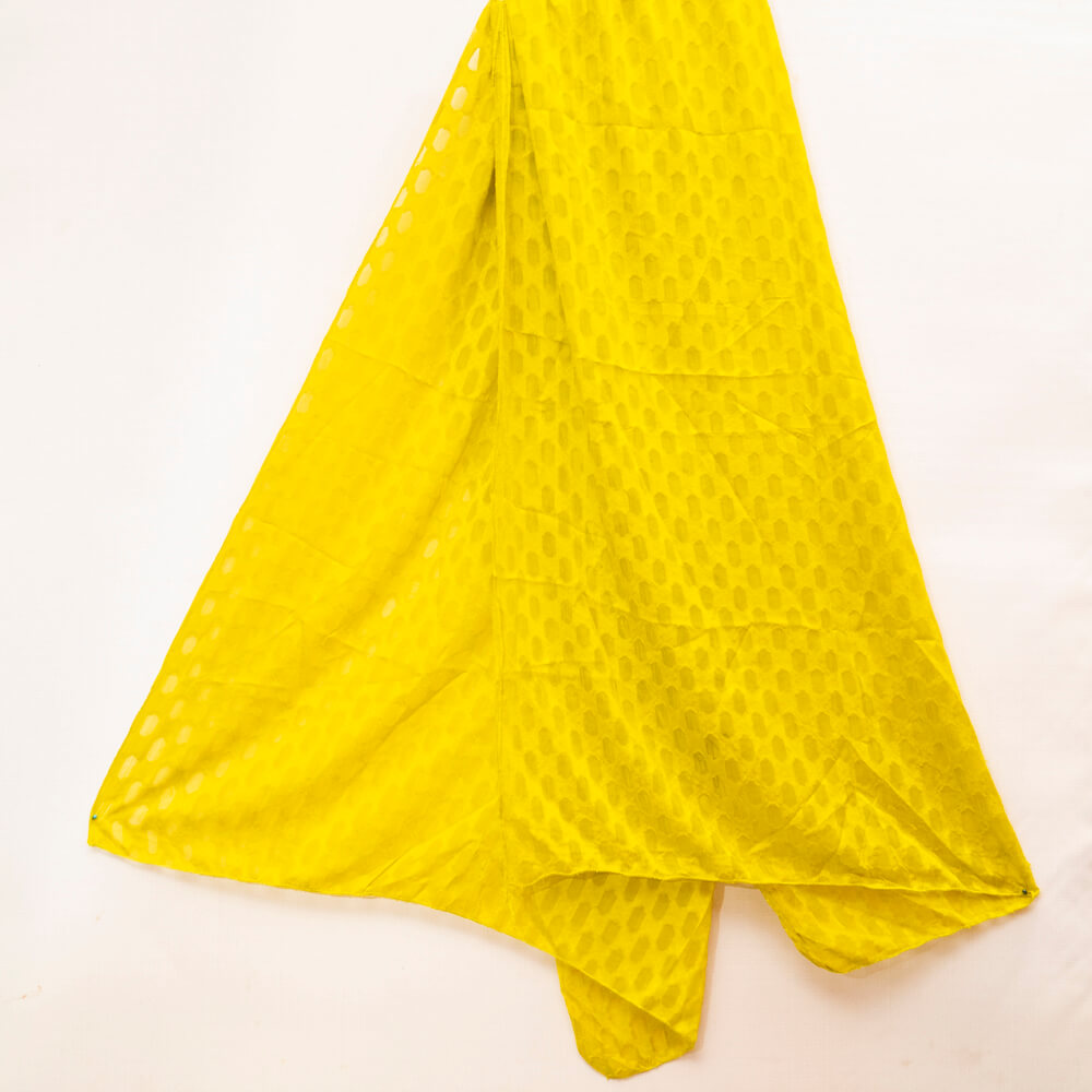 Cotton Lemon Color Self Barosha Dupatta