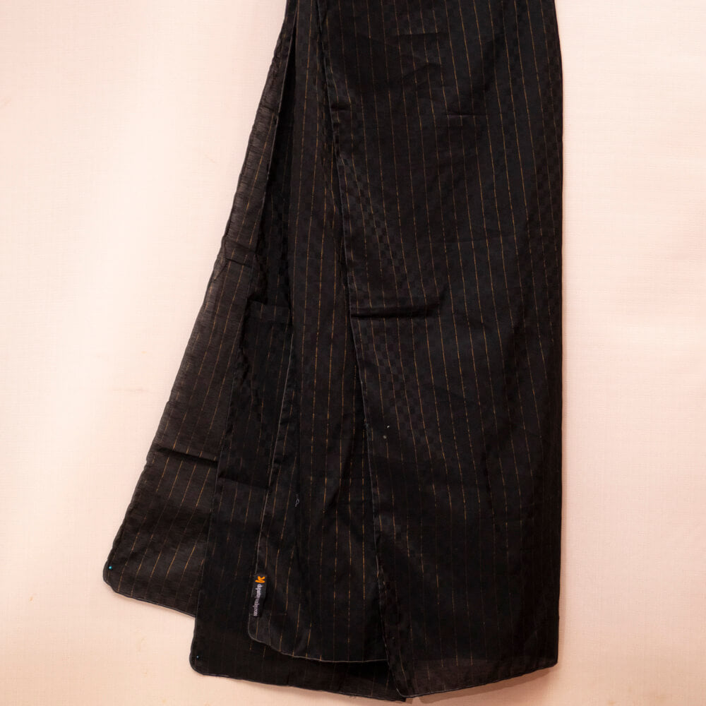 Cotton Black Self Checkered Dupatta