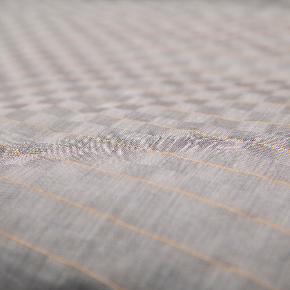 Cotton Light Gray Self Checkered Dupatta