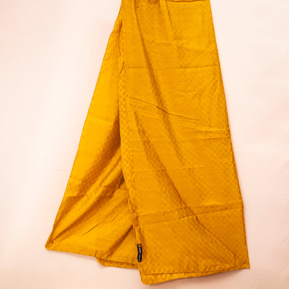 Cotton Mustard Self Checkered Dupatta