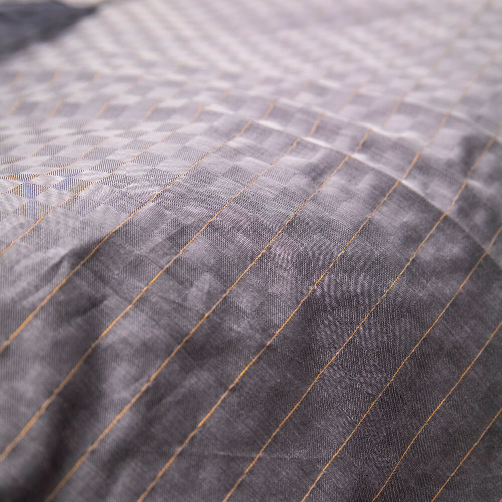 Cotton Gray Self Checkered Dupatta