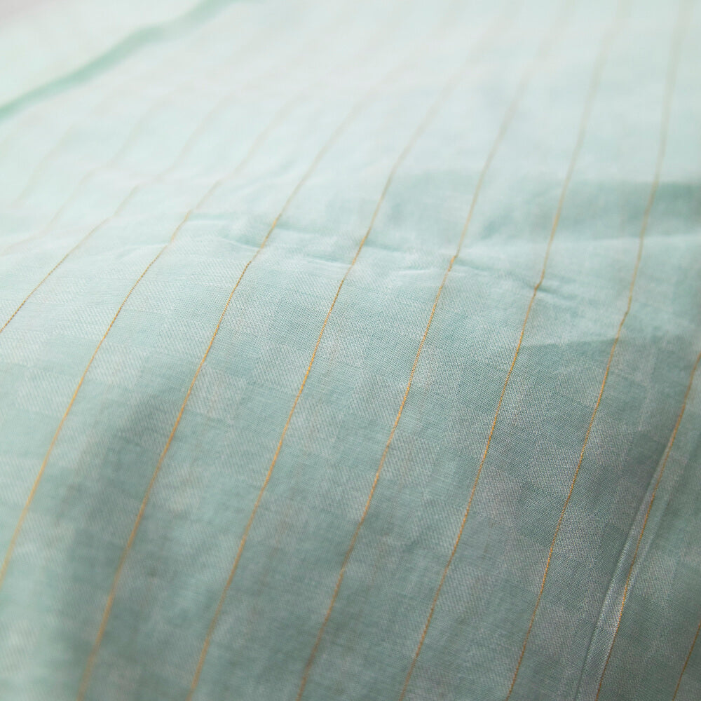 Cotton Sky Blue Self Checkered Dupatta