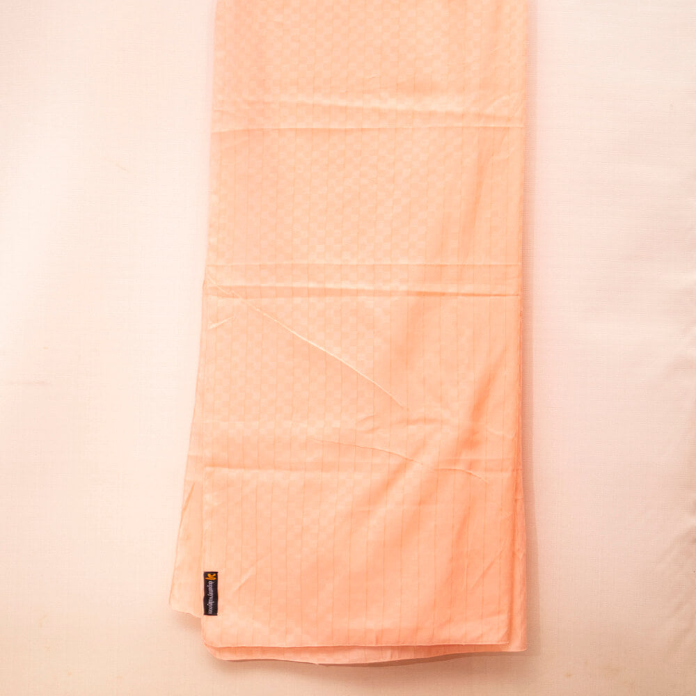 Cotton Peach Self Checkered Dupatta