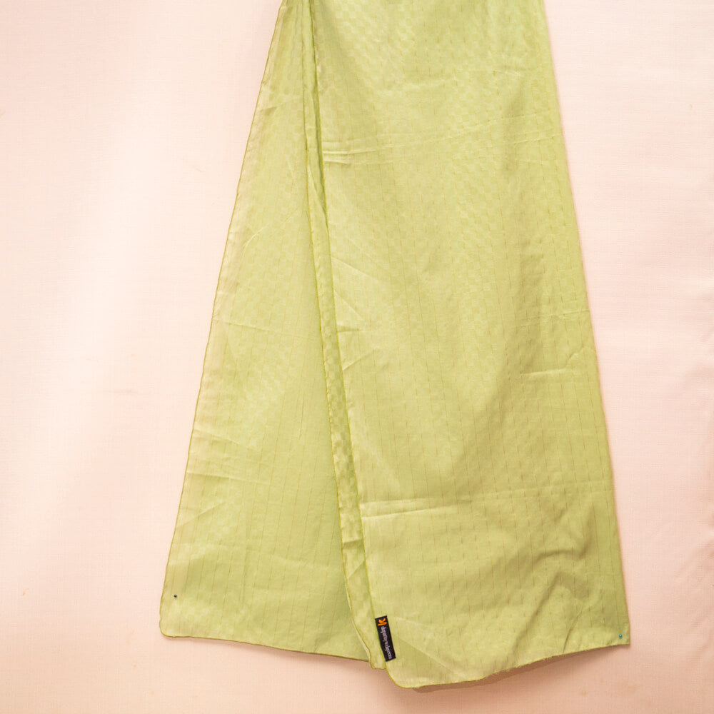 Cotton Pistachio Green Self Checkered Dupatta