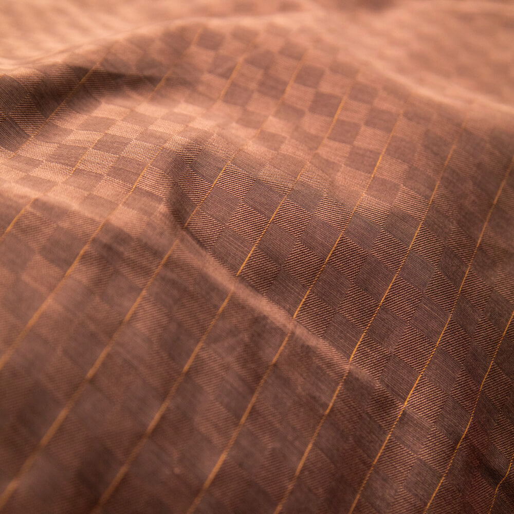 Cotton Coffee Brown Self Checkered Dupatta