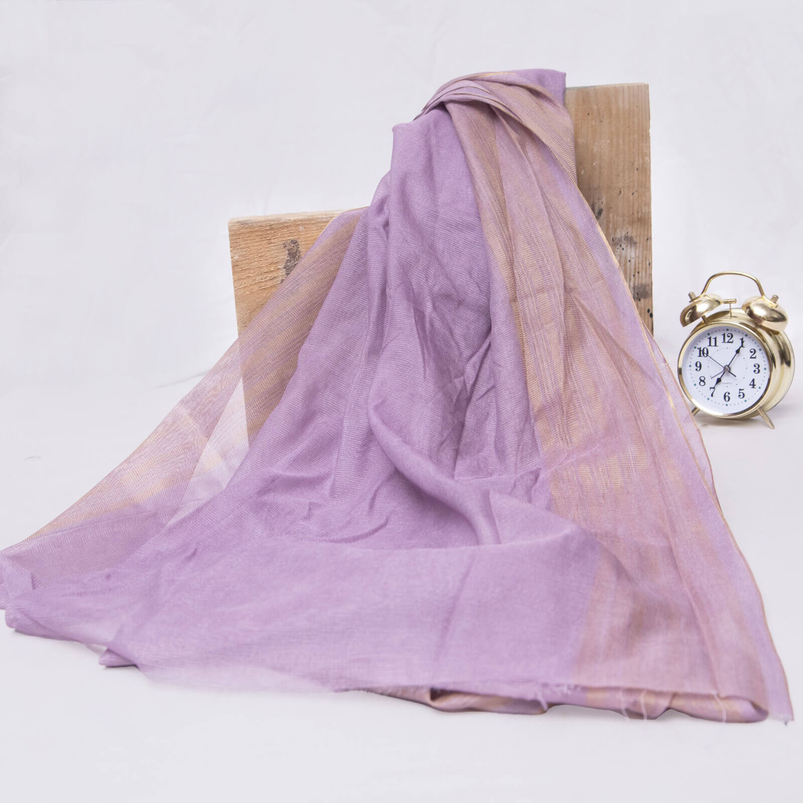 Khaddi Woven Mauve Two Sided Striped Border Dupatta