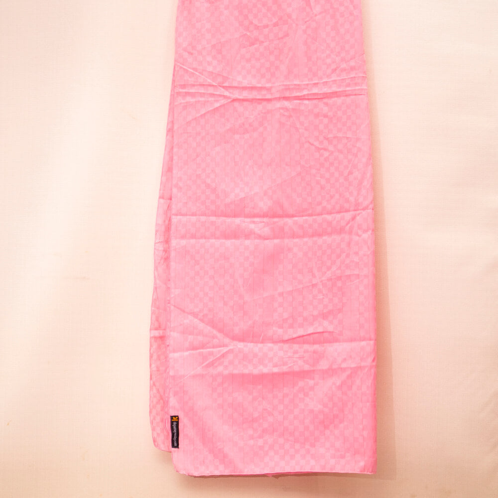 Cotton English Pink Self Checkered Dupatta