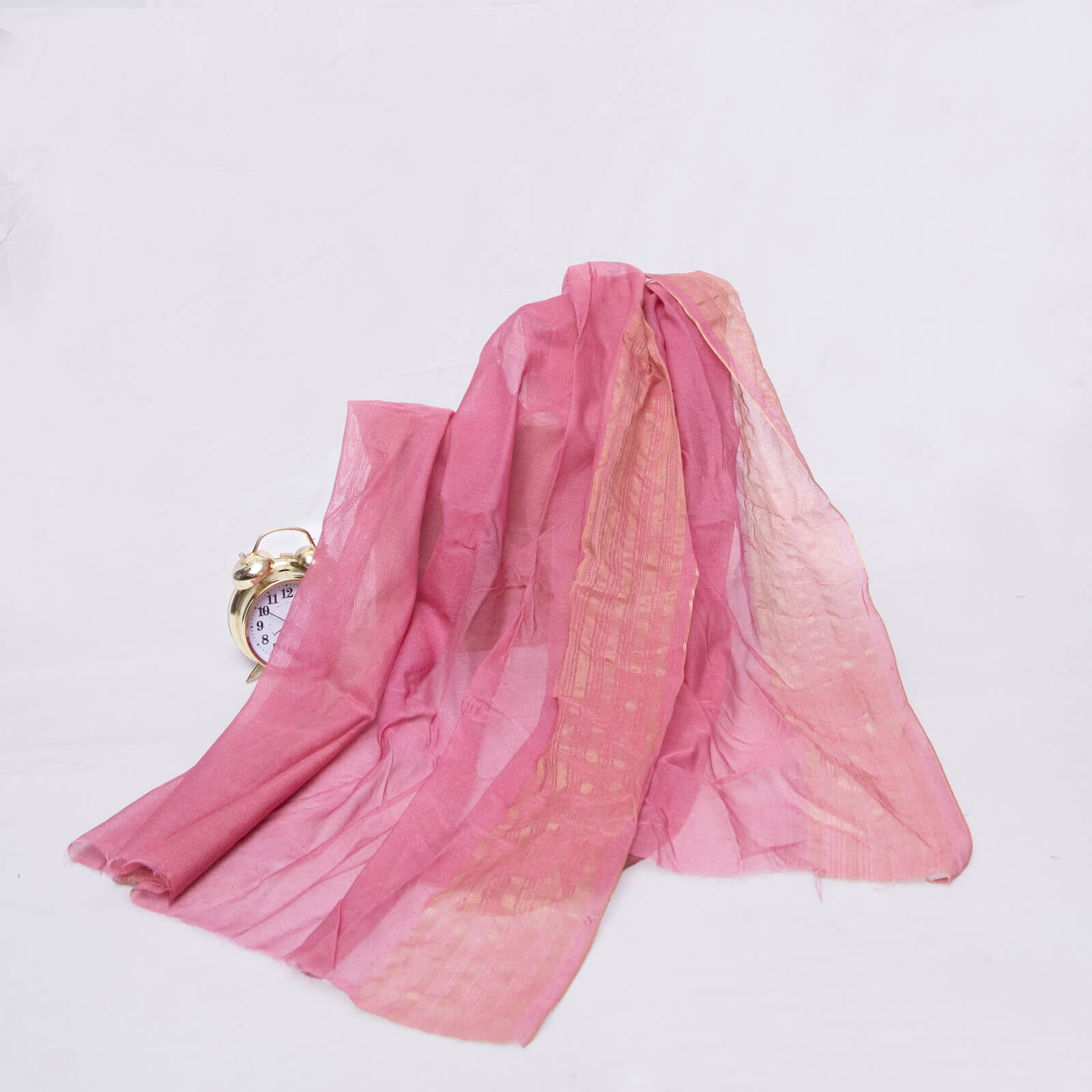 Khaddi Woven T Pink Two Sided Striped Border Dupatta