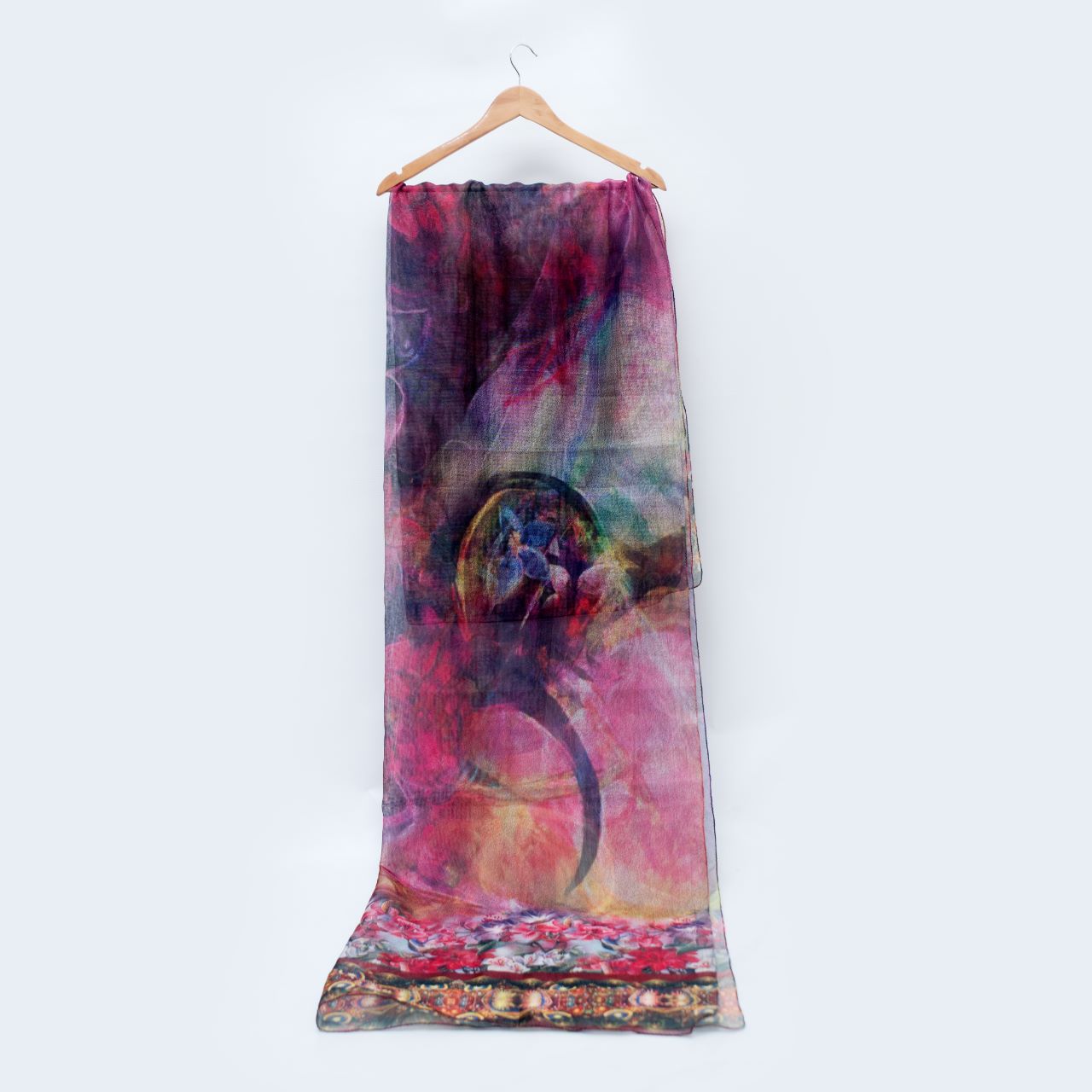 Cotton Net Organza Multi Floral Printed Dupatta