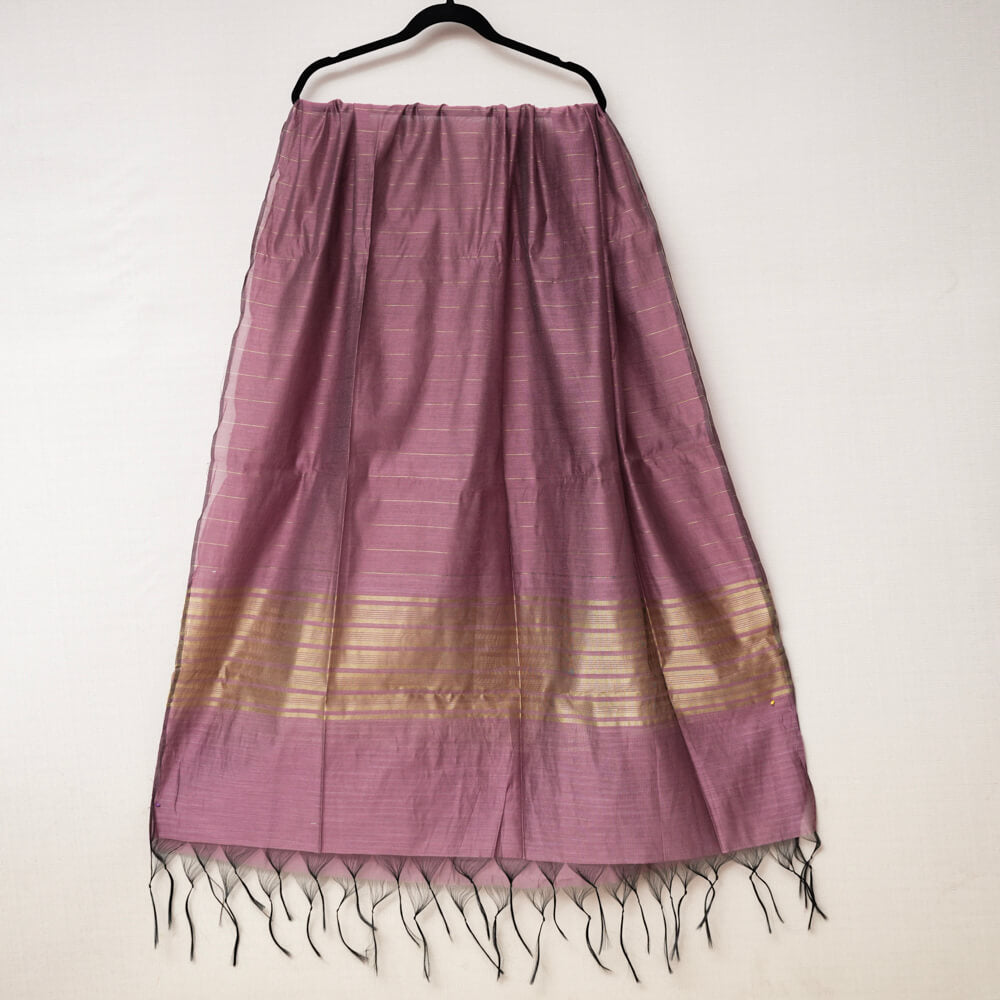 Cotton Silk T Pink Two Sided Border Dupatta