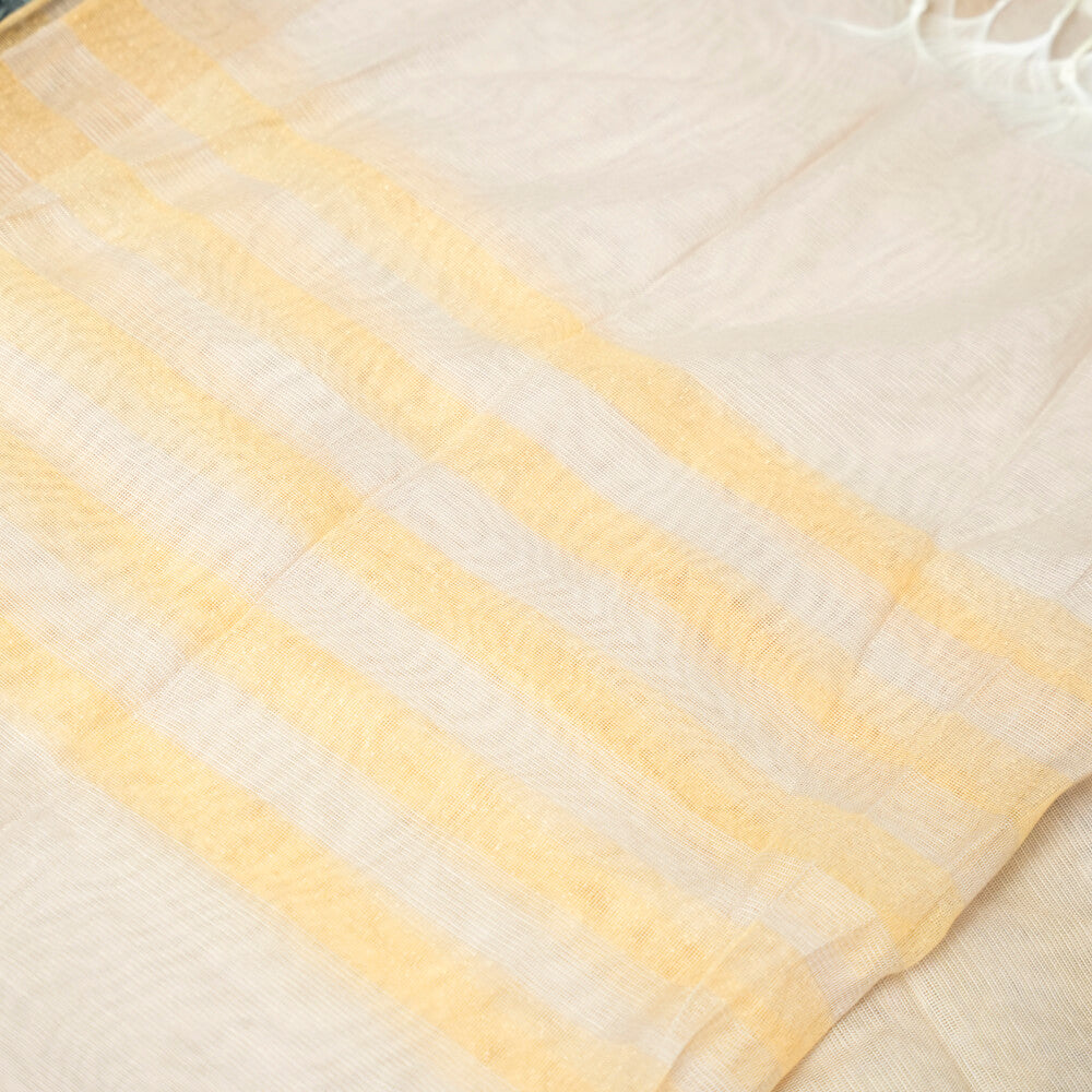 Khaddi Woven Skin Two Sided Golden Border Dupatta
