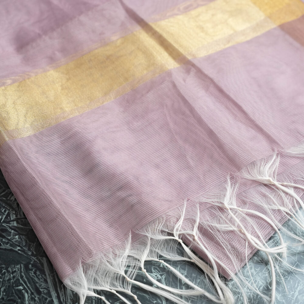 Khaddi Woven Lilac All Sided Border Dupatta