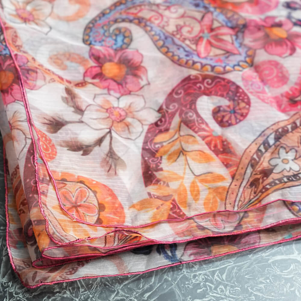Organza Multi Parsley Floral Printed Dupatta