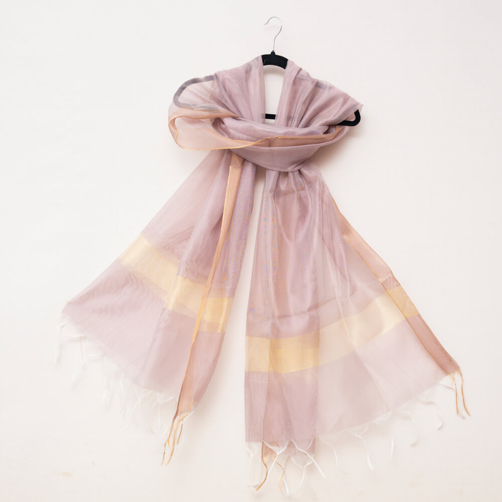 Khaddi Woven Lilac All Sided Border Dupatta