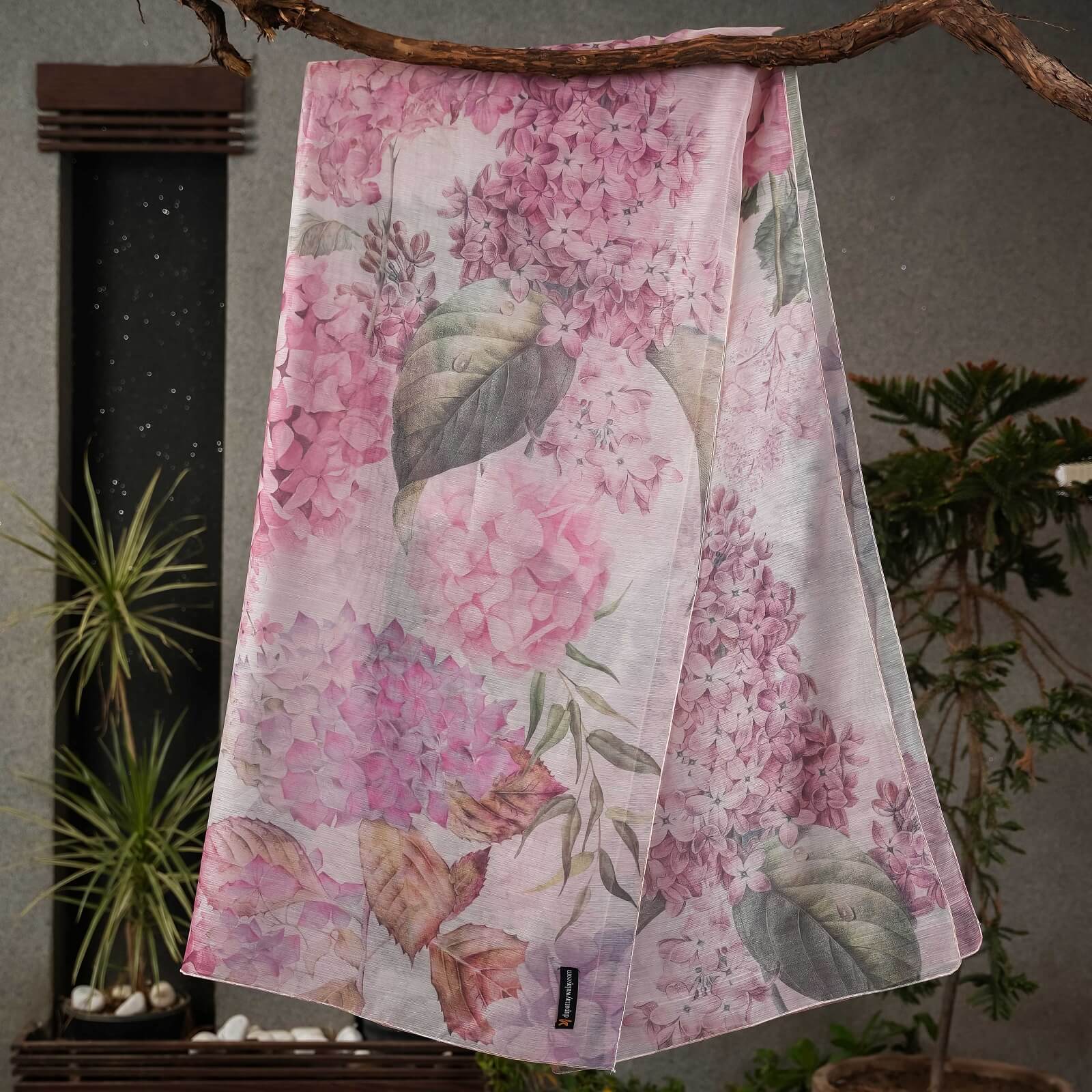 Monark Pink Canopy Floral Printed Dupatta