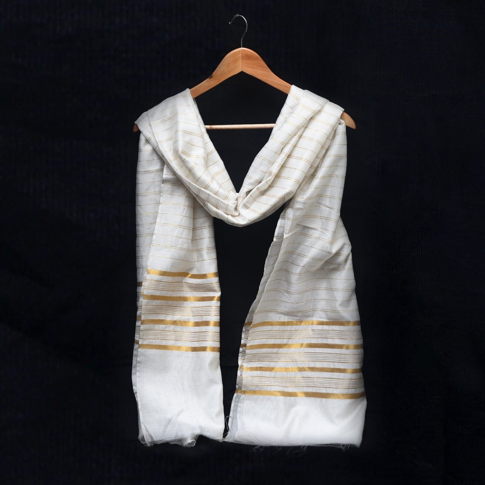 Cotton Silk White Dupatta