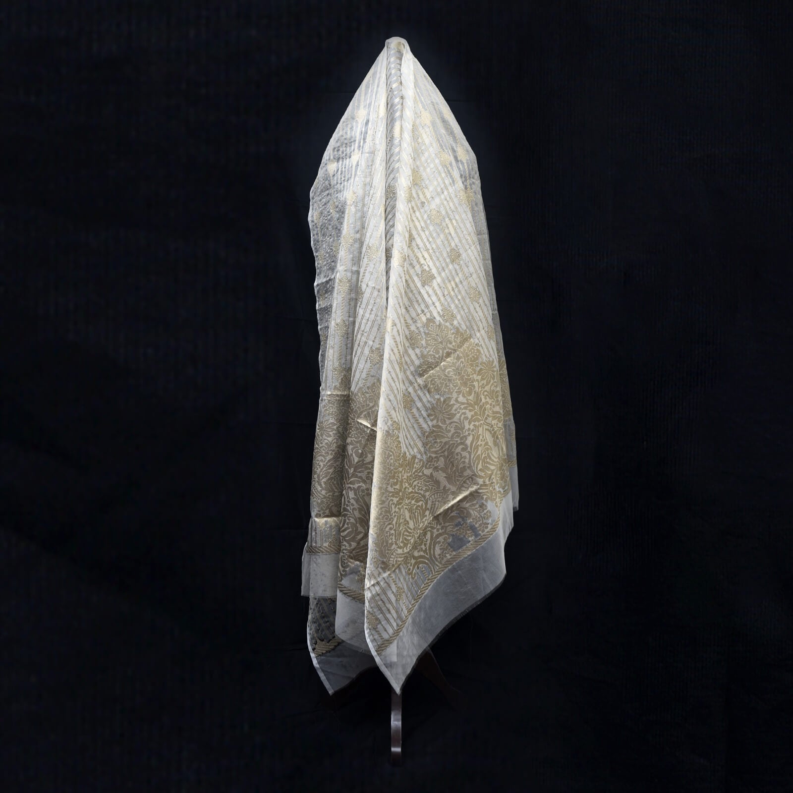 Banarsi Copper Nylon Organza Shawl