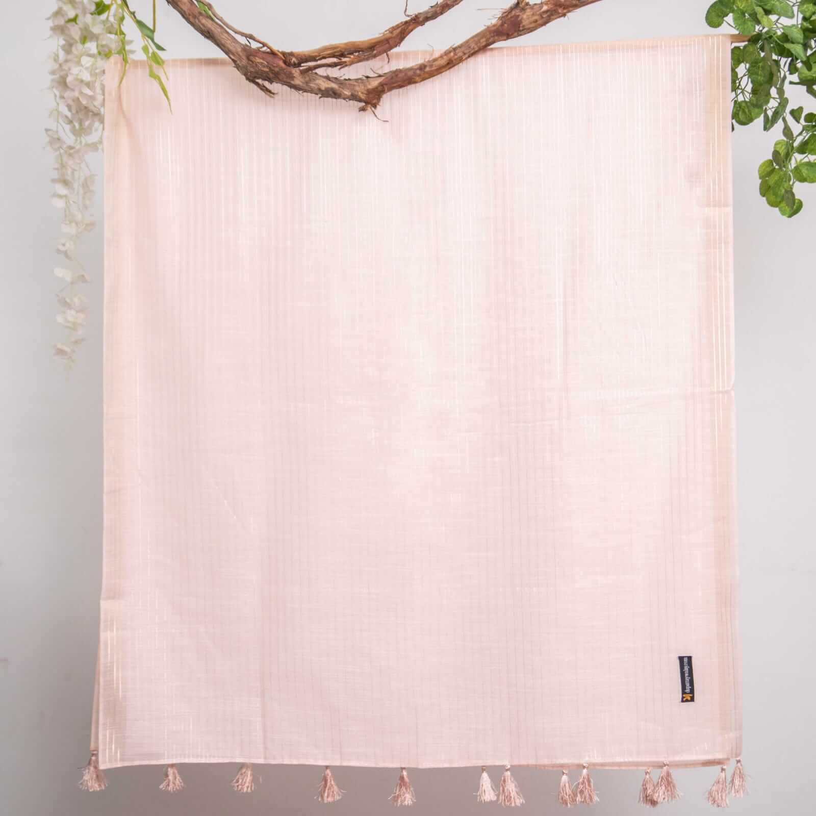 Cotton T Pink All Sided Border with Tussle Dupatta