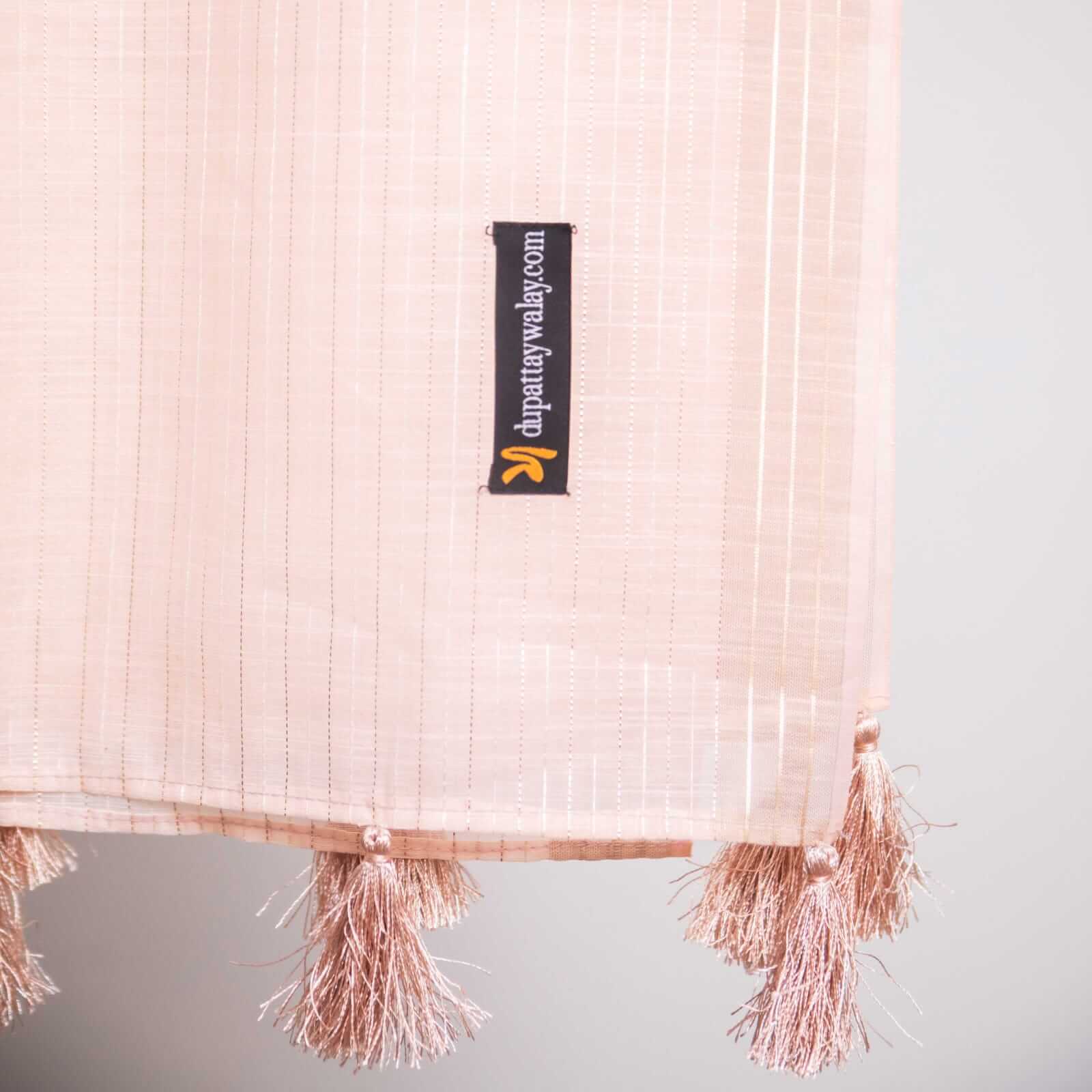 Cotton T Pink All Sided Border with Tussle Dupatta