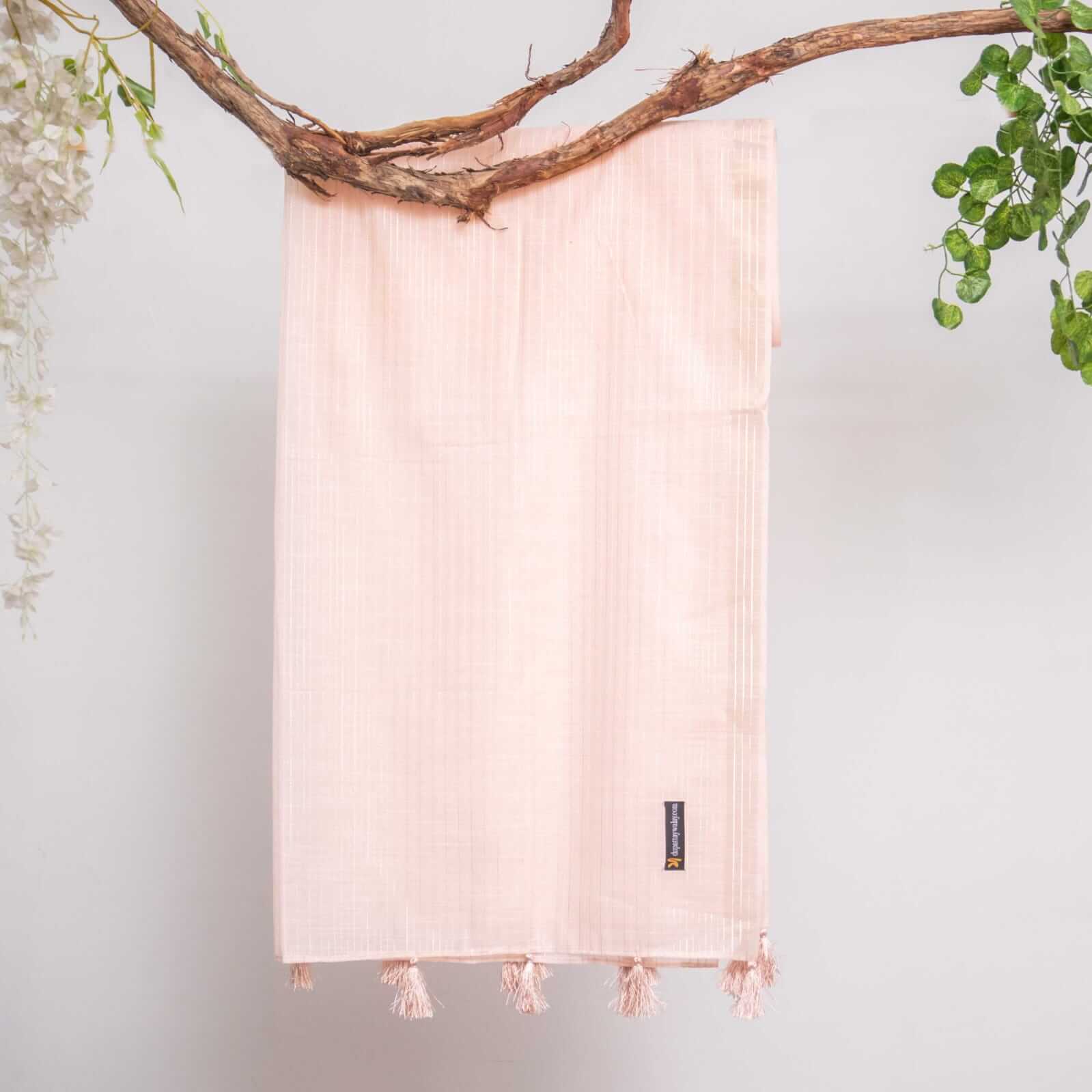 Cotton T Pink All Sided Border with Tussle Dupatta