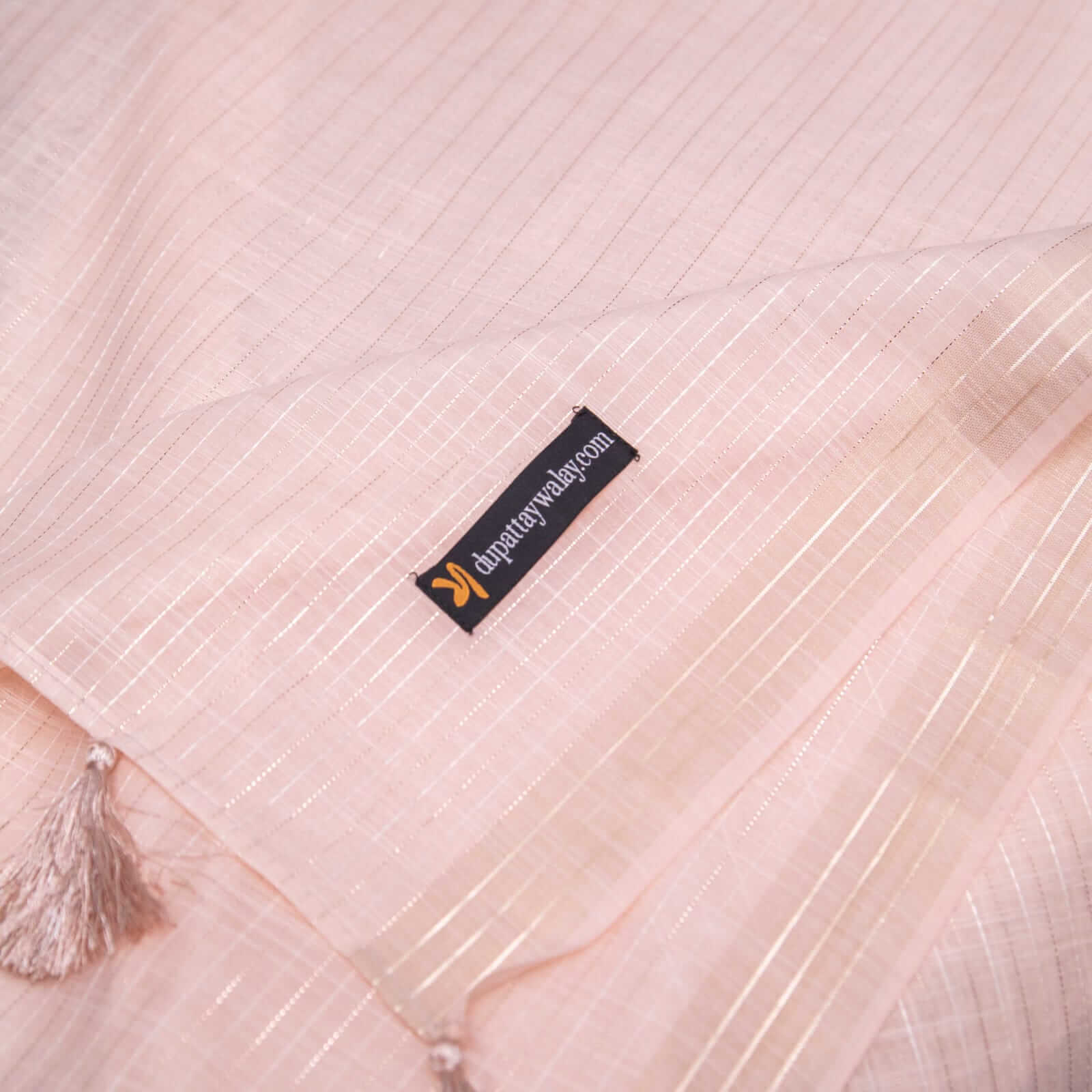 Cotton T Pink All Sided Border with Tussle Dupatta