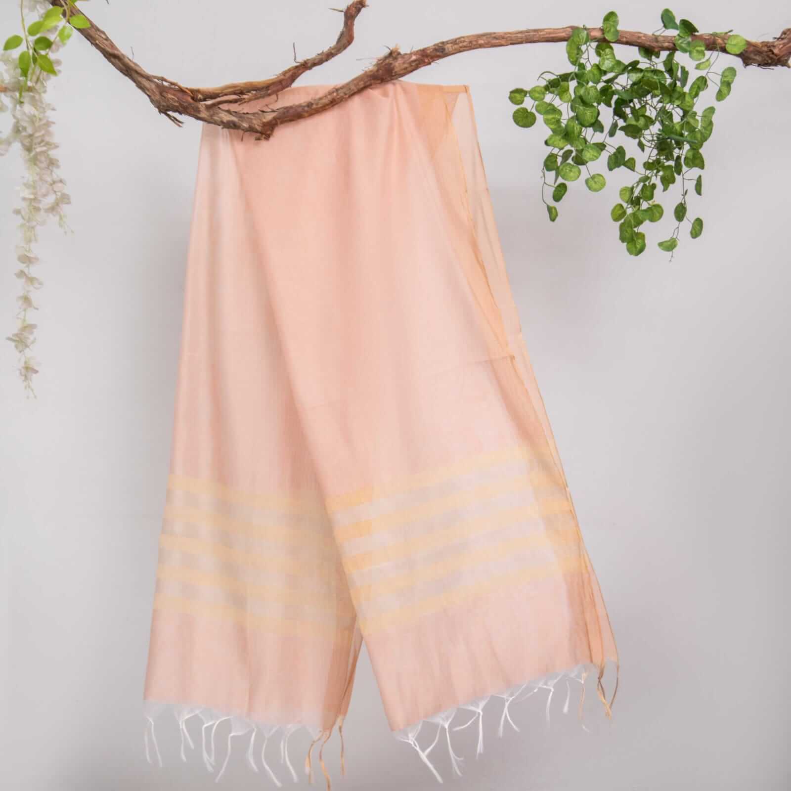 Khaddi Woven T Pink All Sided Border Dupatta
