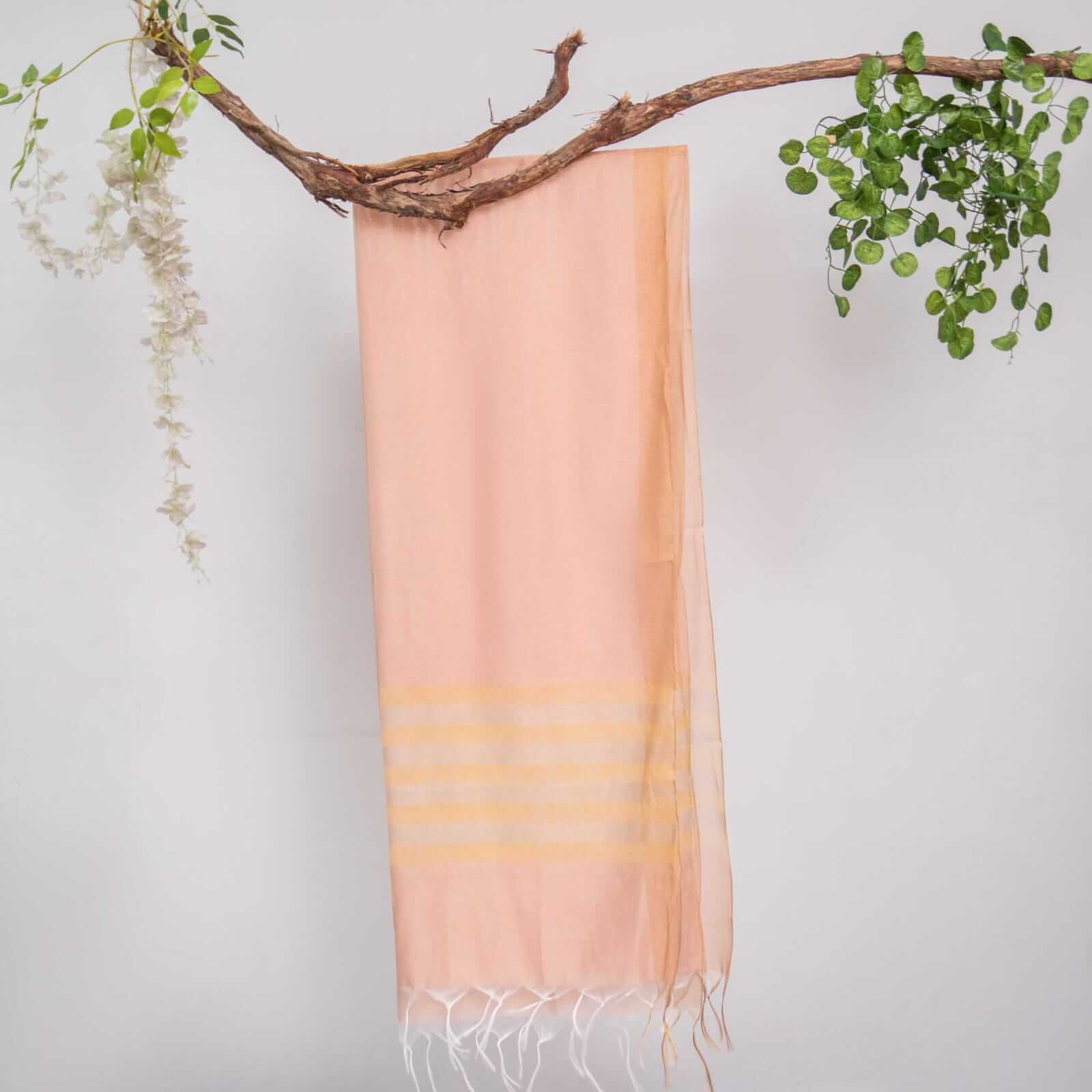 Khaddi Woven T Pink All Sided Border Dupatta